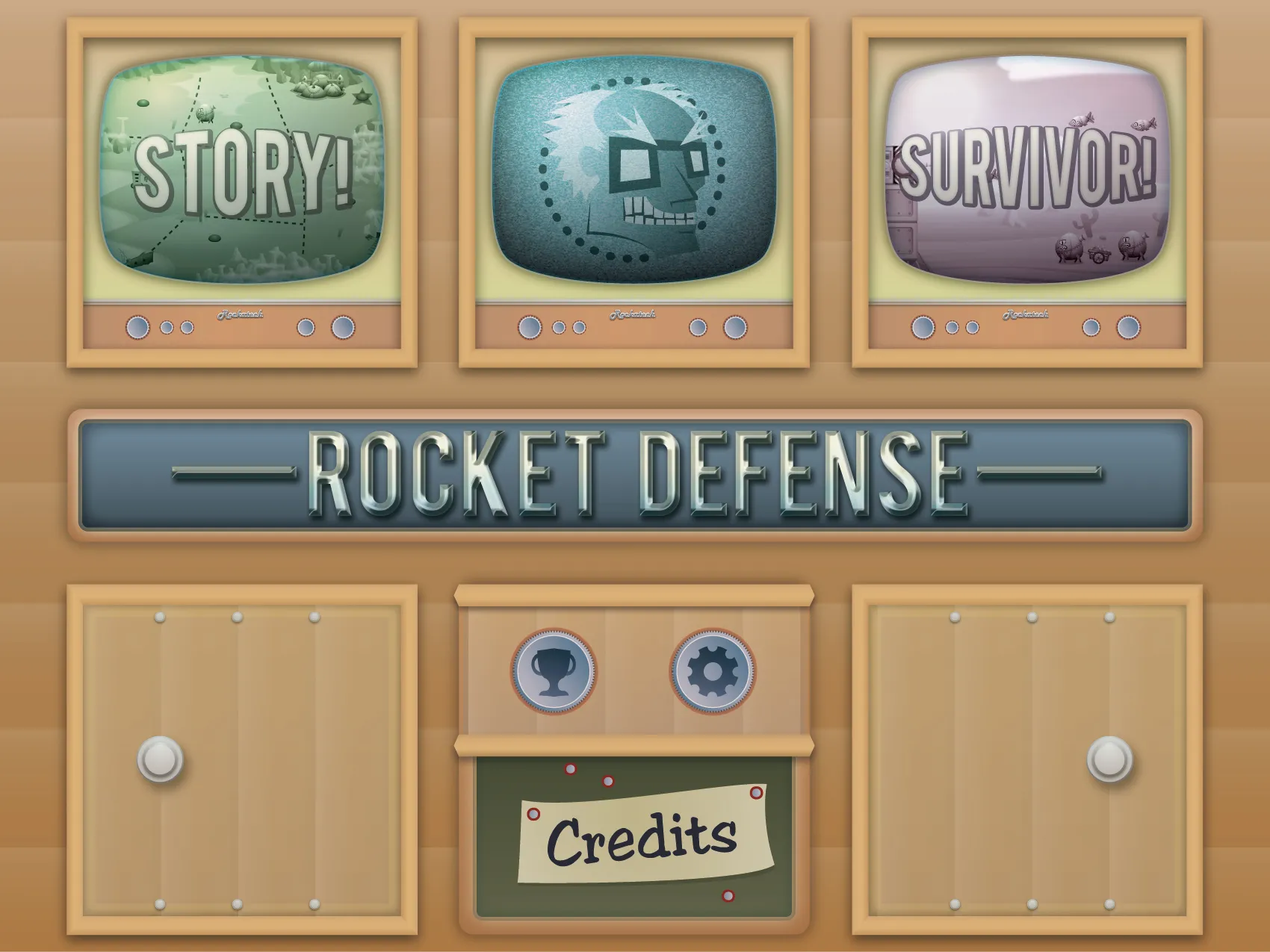 Main Menu screen for Rocket Defense